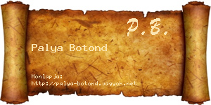 Palya Botond névjegykártya
